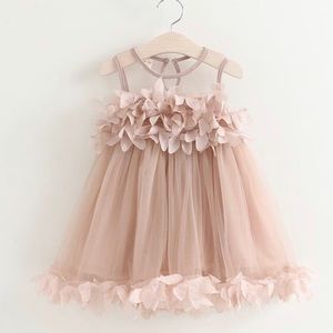 Fashion Pedal Design Girls Mesh Dress